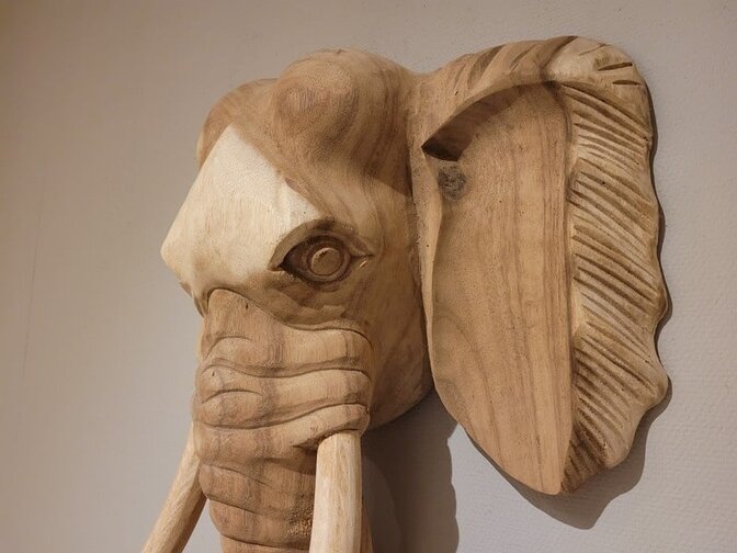 Elefantenkopf aus Holz M