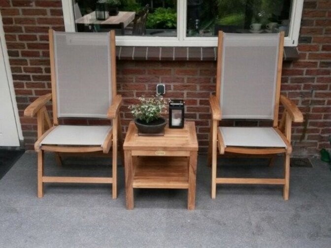 Genova Teakholz-Gartenstuhl Batyline Taupe