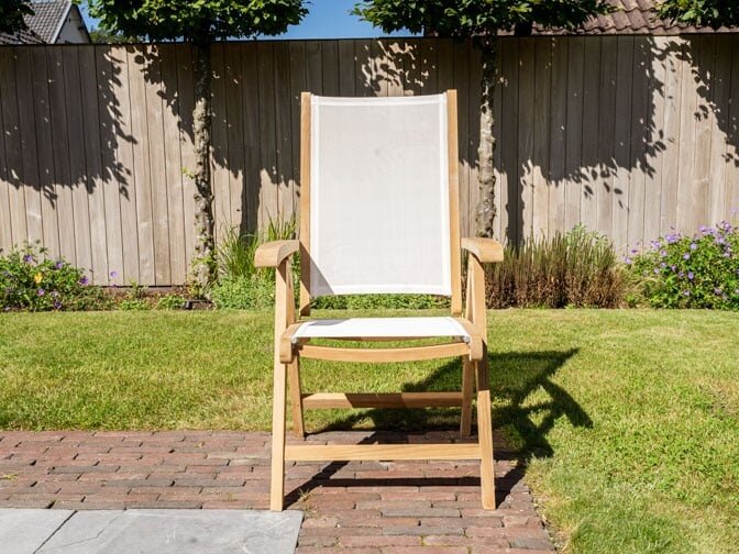 Genova Teakholz-Gartenstuhl Batyline Creme
