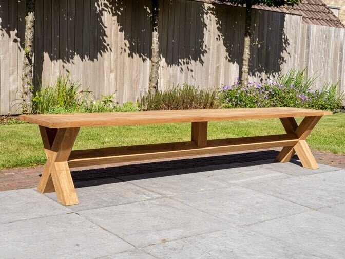 Teak-Picknickbank 45x240 cm