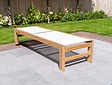Trento-Teak-Liege mit Batyline in Creme