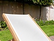 Trento-Teak-Liege mit Batyline in Creme
