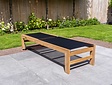 Trento-Teak-Liege mit Batyline in Schwarz
