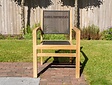 Teak Gartensessel Torino mit Batyline in Schwarz
