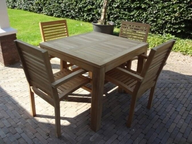 Teakholz Gartentisch Verona 95 x 100 cm