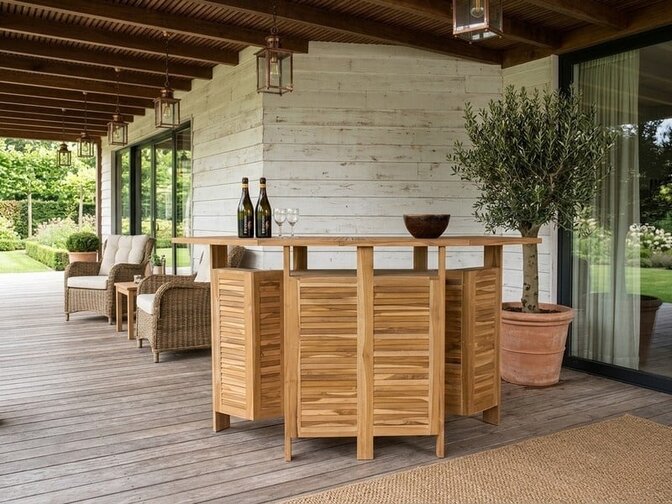 Teak-Bar zusammenklappbar