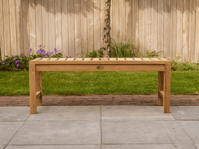 Teak Gartenbank Bergamo 120 cm ohne Rückenlehne