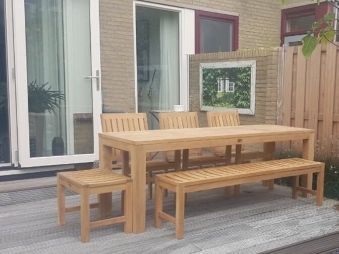 Teak Gartenbank Bergamo 180 cm ohne Rückenlehne