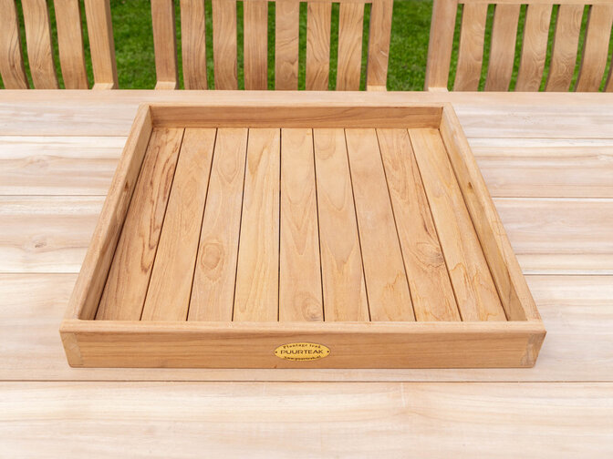 Teak-Tablett quadratisch 6060