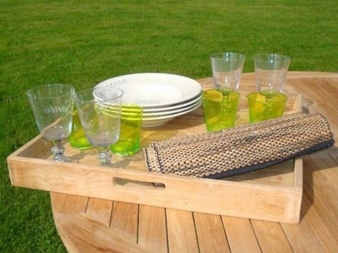 Teak-Tablett quadratisch 6060