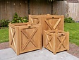 Teak-Pflanzkübel quadratisch 90x90cm mit Kreuz