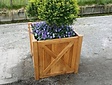 Teak-Pflanzkübel quadratisch 90x90cm mit Kreuz