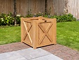 Teak-Pflanzkübel mit Kreuz 70x70cm