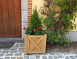 Teak-Pflanzkübel mit Kreuz 50 x 50 cm