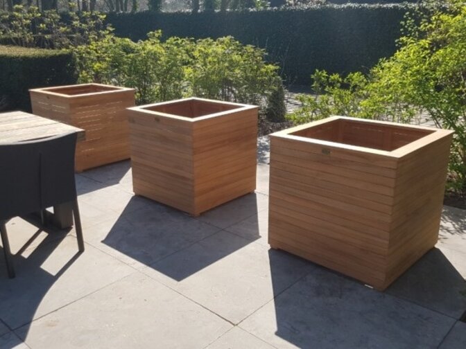 Teak-Pflanzkübel 80 x 80 x 80 cm