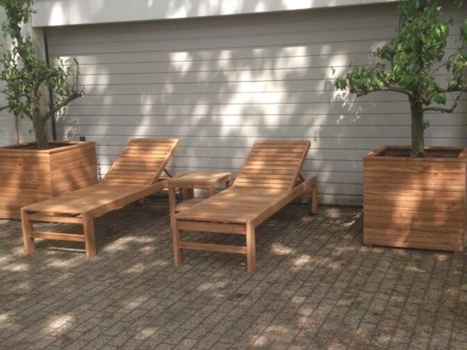 Teak-Pflanzkübel 80 x 80 x 80 cm