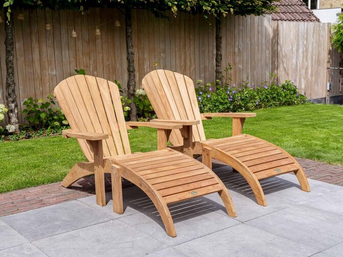 2x Riviera-Liege mit Fußschemel - Sonderangebot