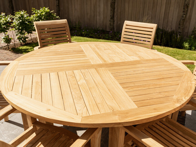 Teak-Gartentisch Toscane rund 135 cm