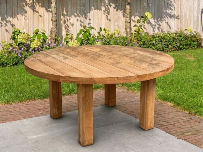 Gartentisch Napoli aus Teakholz 155 cm rund