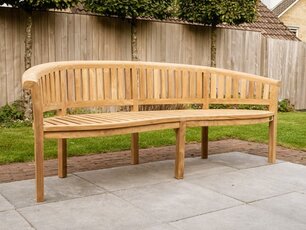 Teak-Gartenbank rund Washington 225 cm