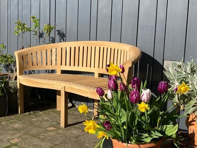Teak-Gartenbank rund Washington 160 cm