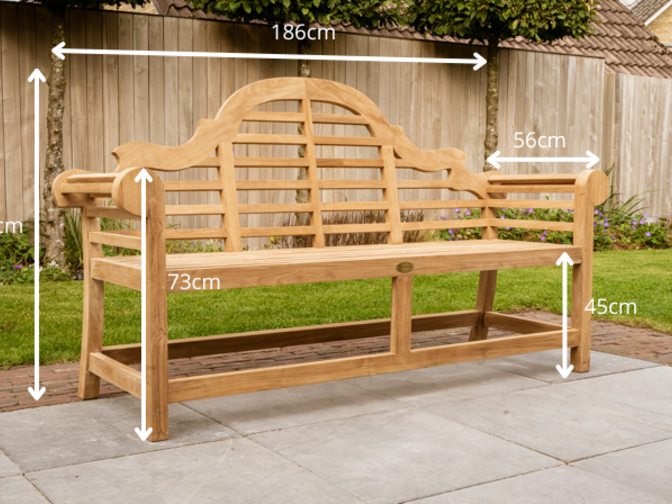 Teak-Gartenbank Luytjens 186 cm