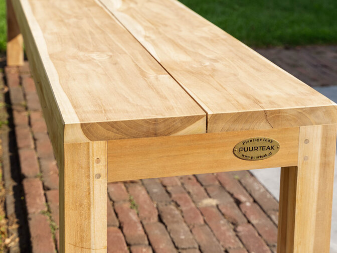 Teak-Parkbank Napoli ohne Rückenlehne 200 cm