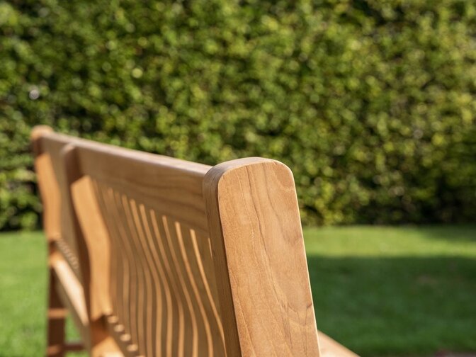 Bergamo Teak-Gartenbank 260 cm mit Rückenlehne