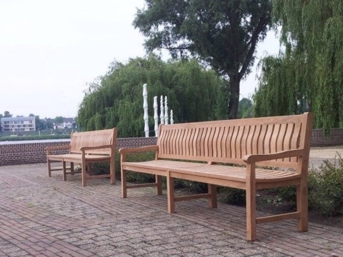 Bergamo Teak-Gartenbank 260 cm mit Rückenlehne