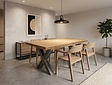 Tischplatte aus Teak-Baumstamm 80x160cm für den Innenbereich