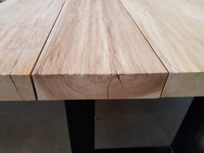 Teak-Baumstamm-Tischplatte für Outdoor  100x280x6cm