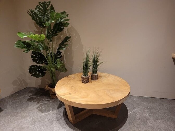 Runder Baumstamm-Couchtisch Ø 100x46 cm