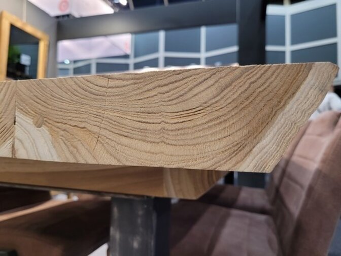 Tischplatte aus Teak-Baumstamm für den Innenbereich 90x200cm