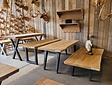 Tischplatte aus Teak-Baumstamm für den Innenbereich 90x200cm