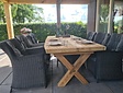 Teak-Baumstamm-Tisch für den Innenbereich 95x240cm