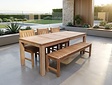 Teak Gartenset 215 + Gartenbank + 3 Stühle