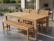 Teak Gartenset 215 + Gartenbank + 3 Stühle