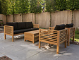 5 Personen Teak Loungeset Palermo mit Polstern