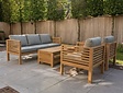 5 Personen Teak Loungeset Palermo mit Polstern