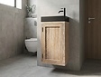 Waschbecken und Unterschrank – Teakholz White Wash