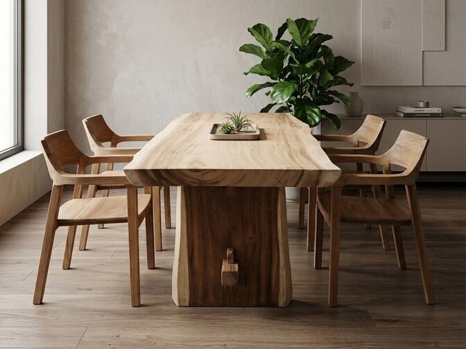 Suar-Baumstamm-Tisch 160 cm