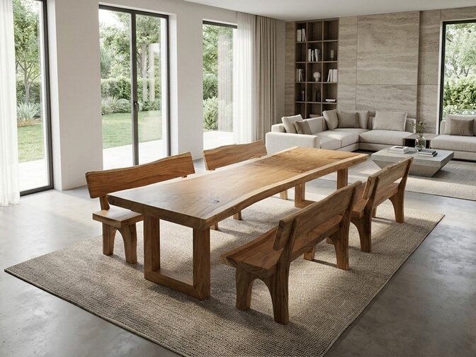 Suar-Baumstamm-Tisch 300 cm