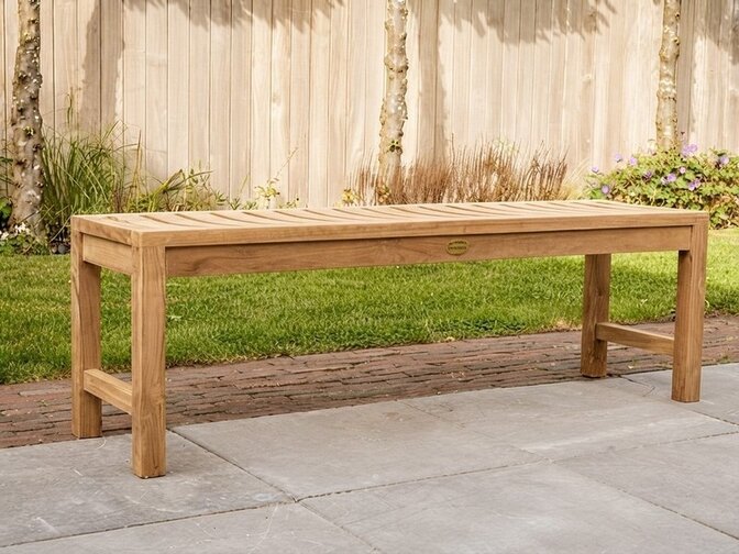 Bergamo 150 cm Teak Gartenbank ohne Rückenlehne