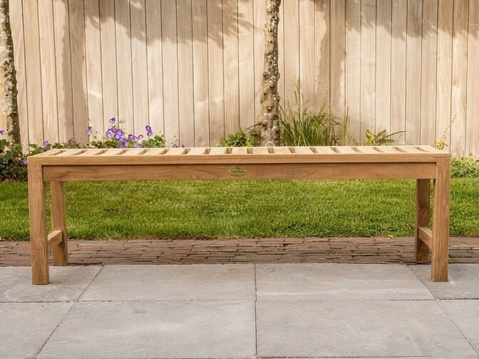Bergamo 150 cm Teak Gartenbank ohne Rückenlehne