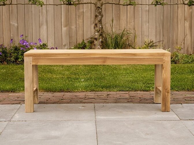 Teak-Parkbank Napoli  ohne Rückenlehne 110 cm
