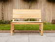 Teak-Parkbank Napoli 110 cm mit Rückenlehne