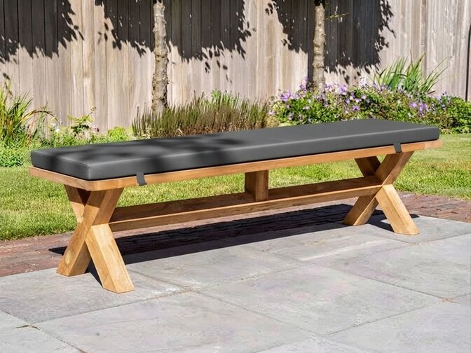 Polster für Picknickbank 180 cm  in Grau