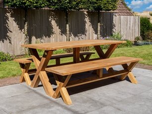Teak Picknickset 90x180cm - BARI