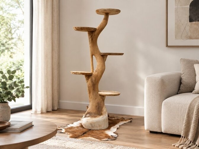 Suar-Holz-Etagere 140 cm