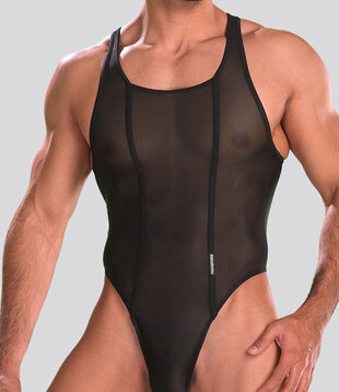 Manstore M101 String Body Transparant Zwart (055)